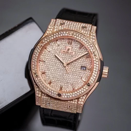 Hublot Classic King Gold Full Diamond Custom 42mm 542.OX.8980.LR