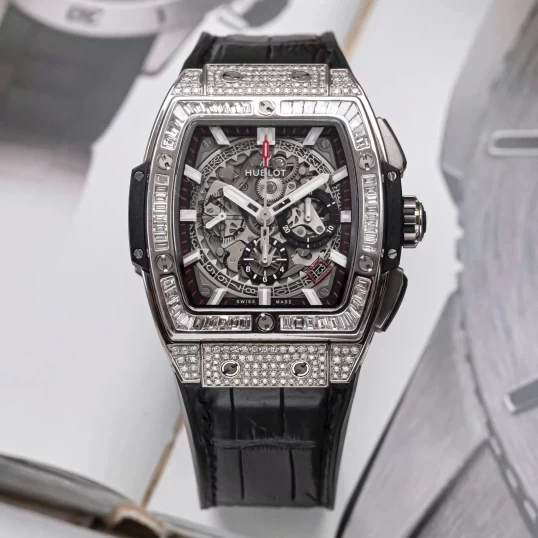 Hublot Spirit of Big Bang Titanium 42mm 641.NX.0173.LR Custom Full Diamonds & Baguette Diamonds Bezel
