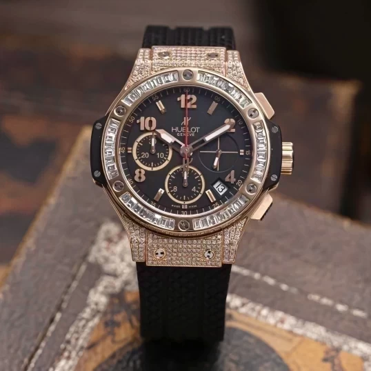 Hublot Big Bang Original Gold 41mm 341.PX.130.RX Up To Lên Bản Full Kim Cương - Niềng Kim Baguette