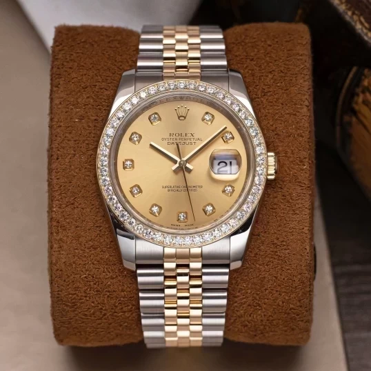 Rolex Oyster Perpetual Datejust 36mm 116233 Champagne Dial, Vành Kim Cương