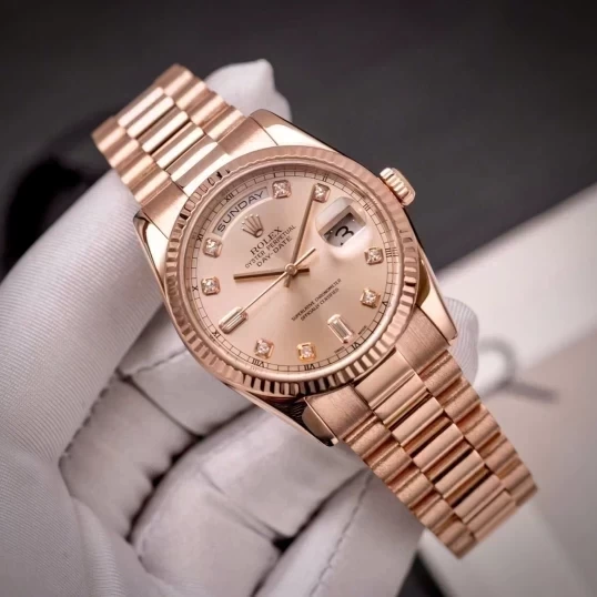 Rolex Oyster Perpetual Day-Date 118235 Sundust Diamond Everose Gold