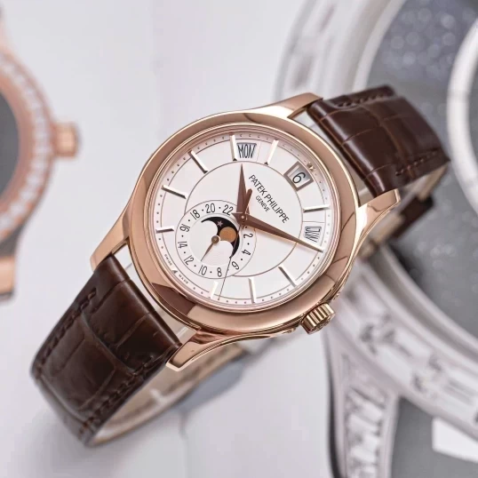 Patek Philippe Complications 40mm 5205R-001 Annual Calendar Moonphase White