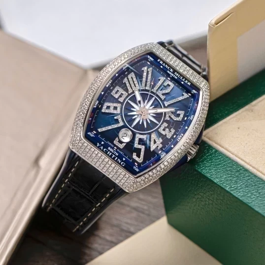 Franck Muller Yachting V41 Custom Diamond Blue Dial