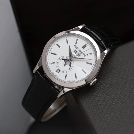 Patek Philippe Complications 38.5mm 5396G-011 Annual Calendar Moon Phases White Gold