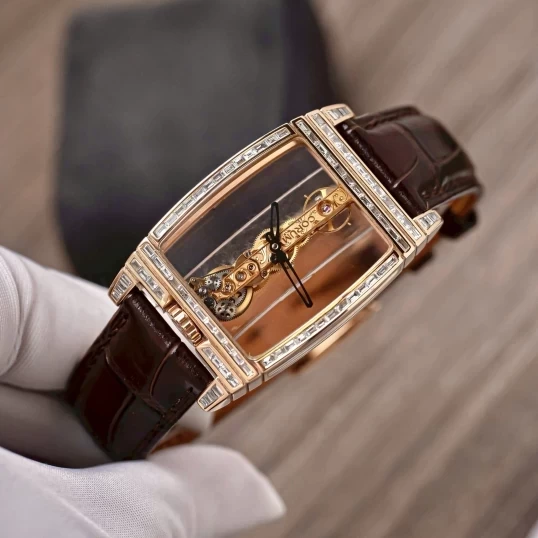 Corum Golden Bridge 43mm Rose Gold Baguette Diamonds Custom – Ref. 113.750.55