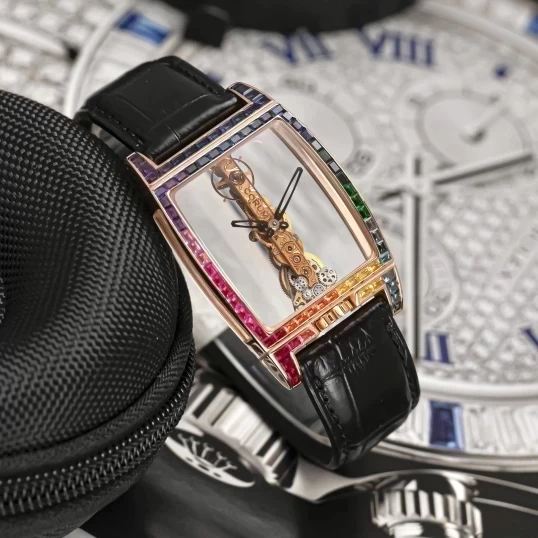 Corum Golden Bridge Classic Rose Gold Ruby Baguette
