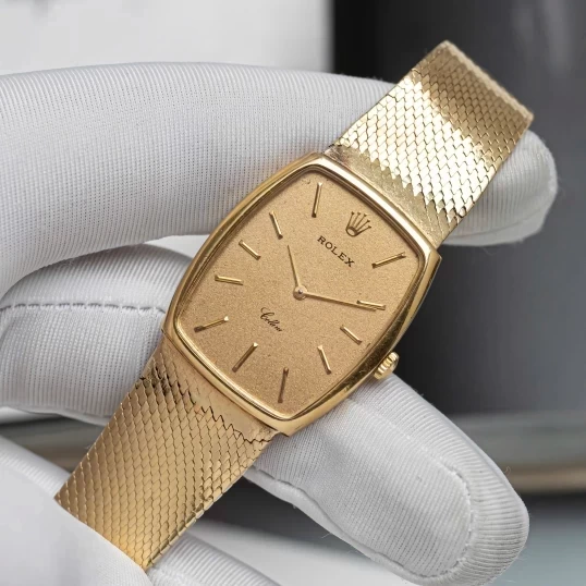 Rolex Cellini 3807 Tonneau Watches Index 18K Gold