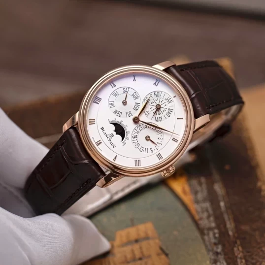 Blancpain Villeret Perpetual Automatic Opaline Dial Men's Watch Ref. 6057-3642-55