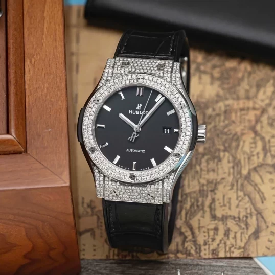 Hublot Classic Fusion Titanium 42mm 542.NX.1171.LR Custom Full Pave Diamonds