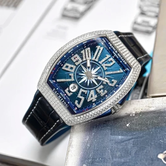 Franck Muller Vanguard Yachting V41 Custom Diamond Blue Dial