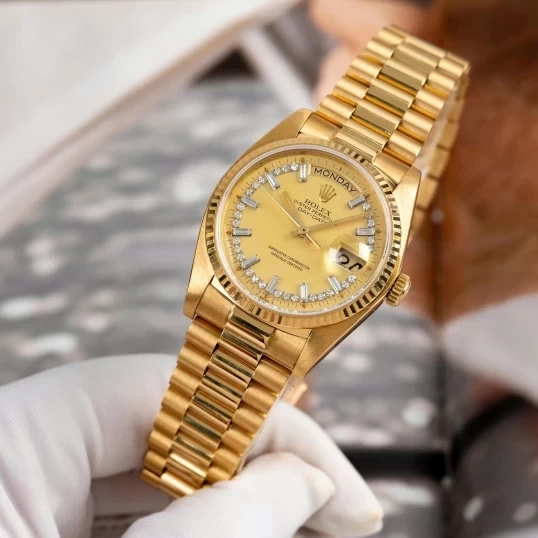 Rolex President Day Date Champaign Diamond Dial 18038